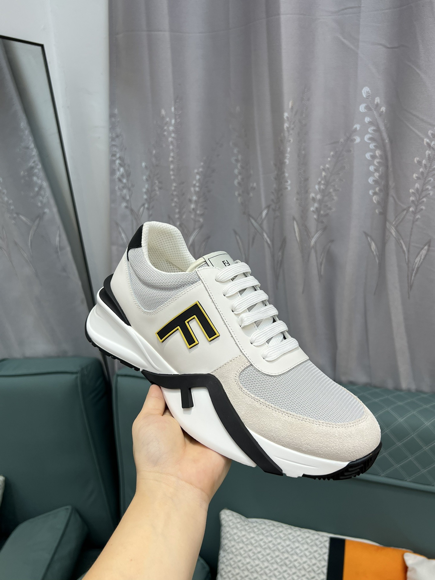 Fendi FF Logo Mesh Sneakers White