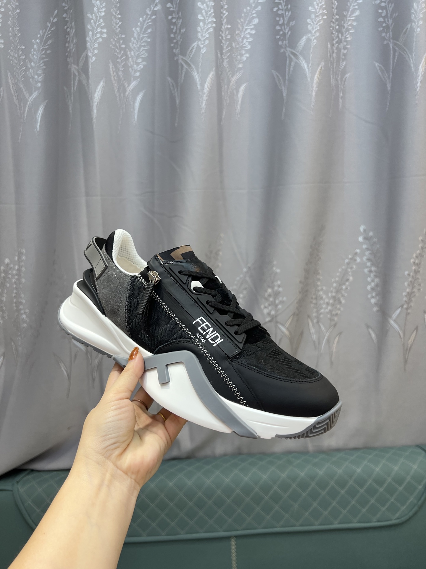 Fendi Flow Mesh Runner Sneakers Black