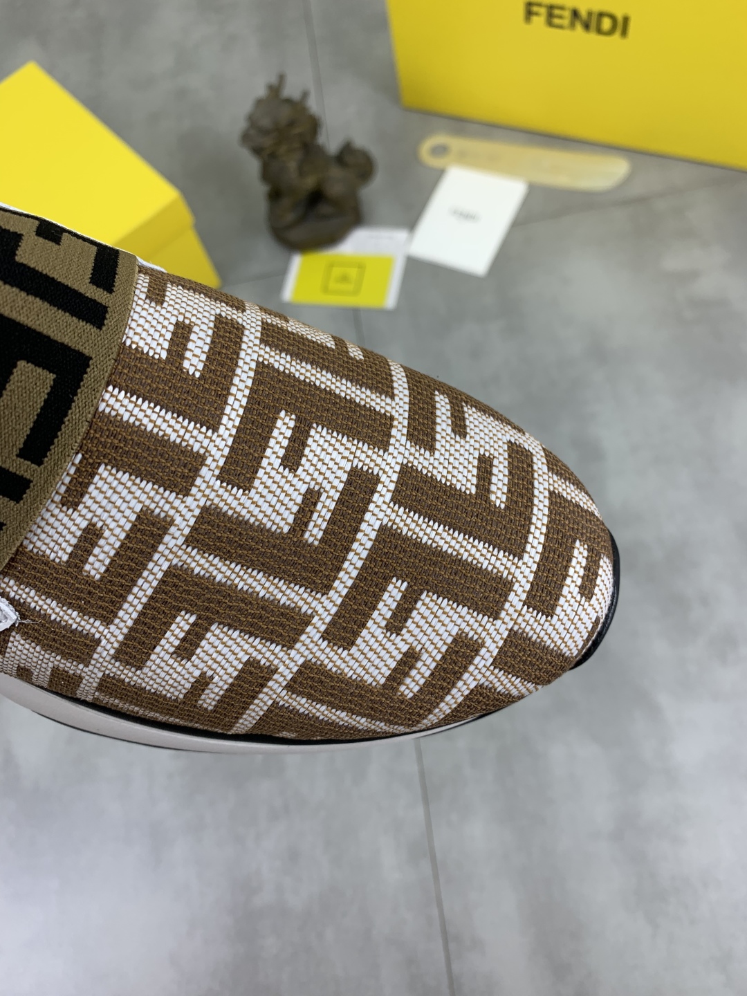 Fendi FF Slip-On Driver Sneakers Brown