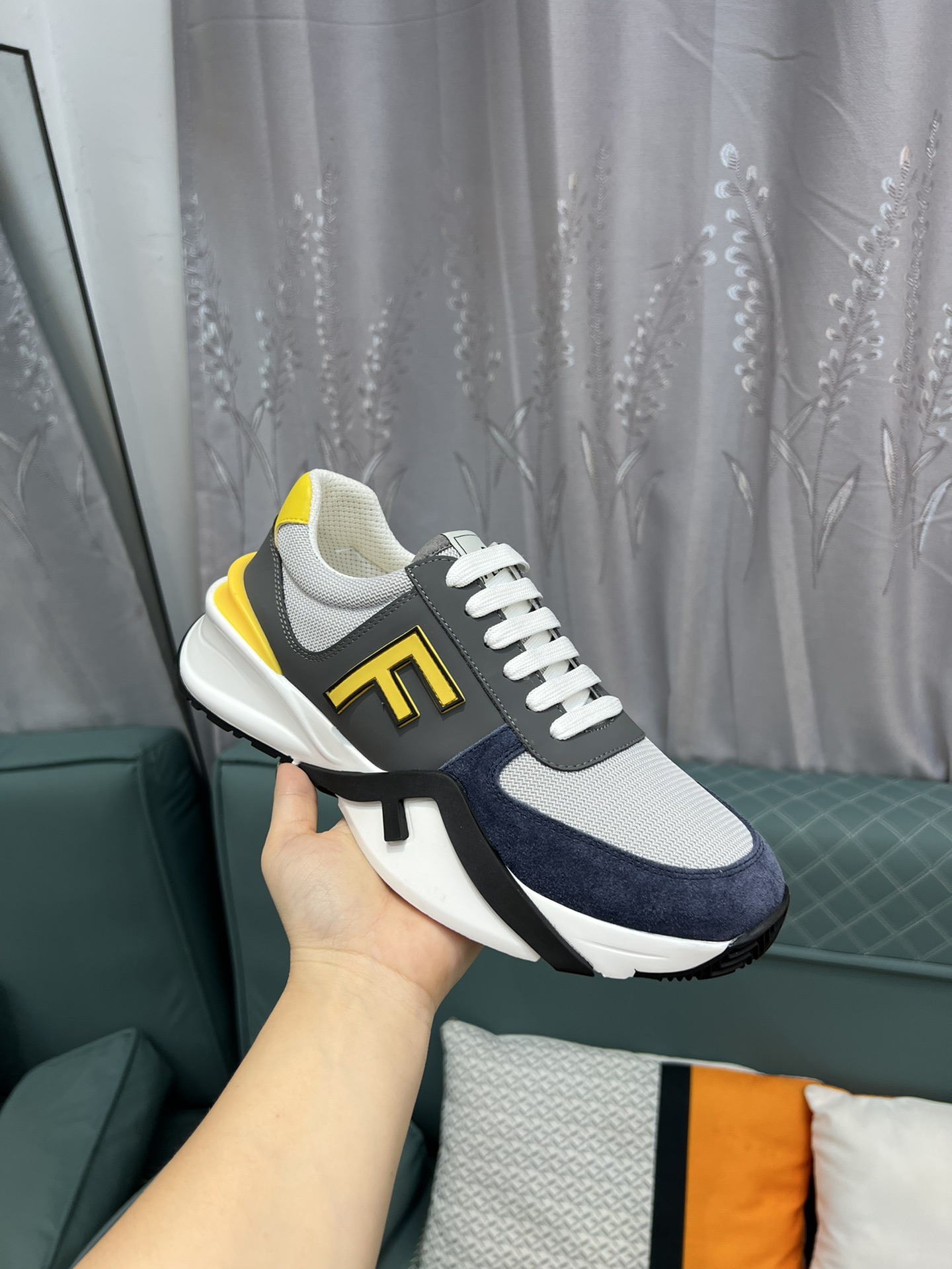 Fendi Mesh Runner Sneakers Grey