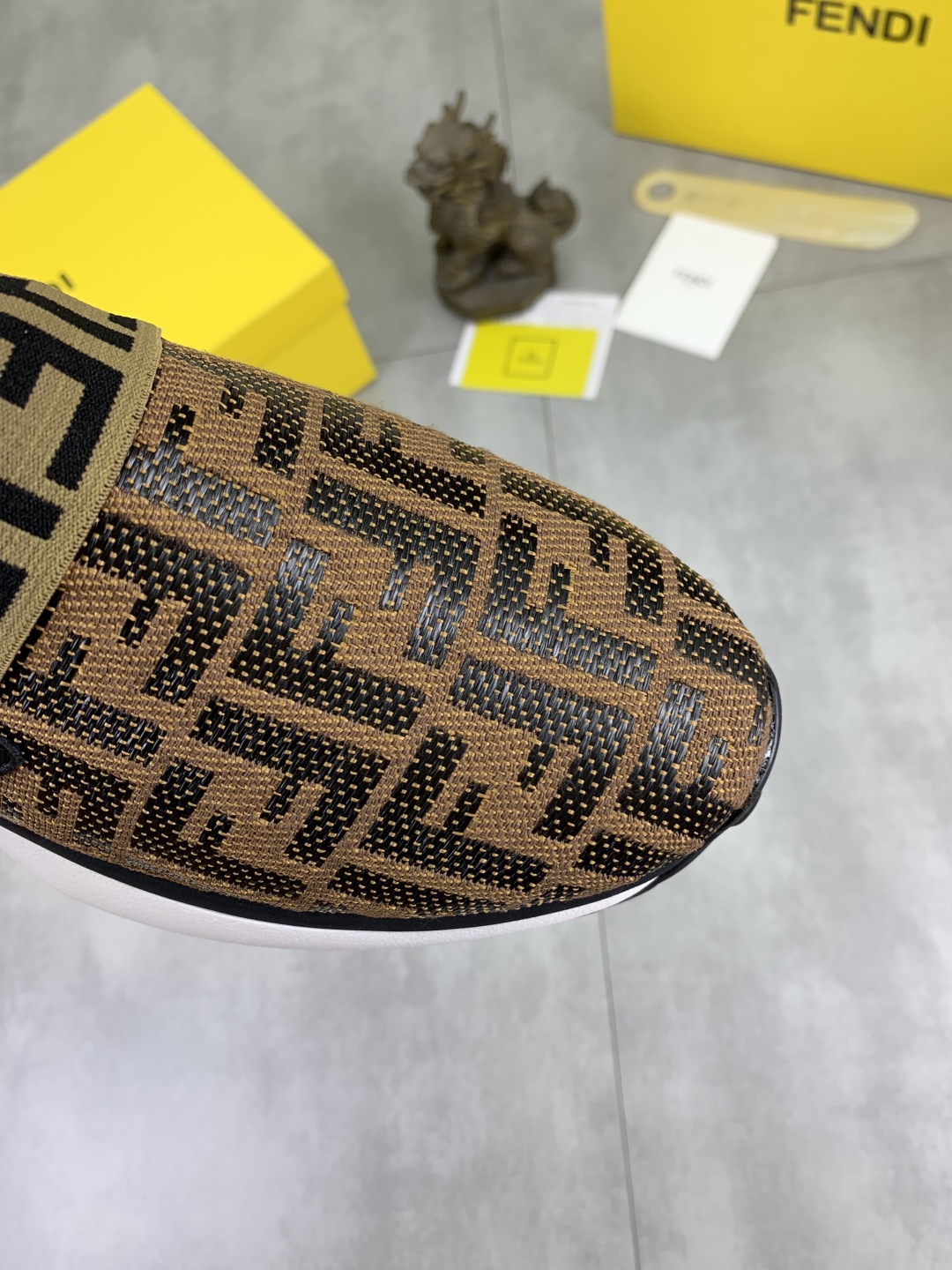 Fendi FF Slip-On Driving Sneakers Brown/Black