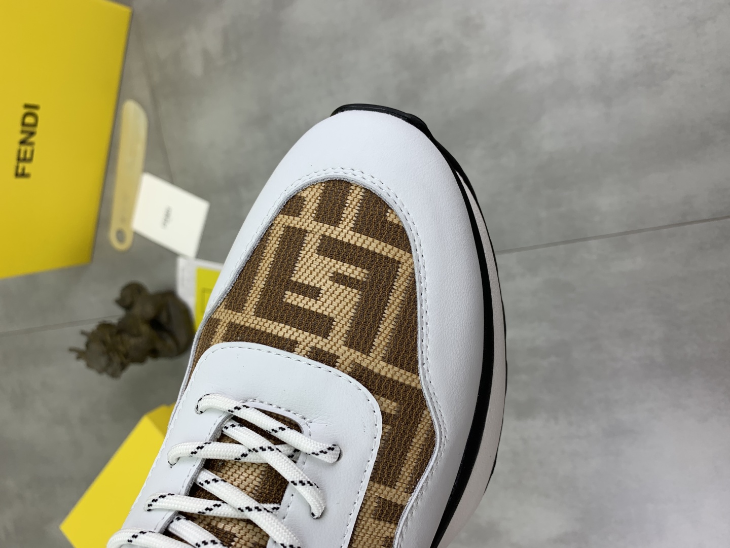 Fendi Monogram Leather Sneakers Brown