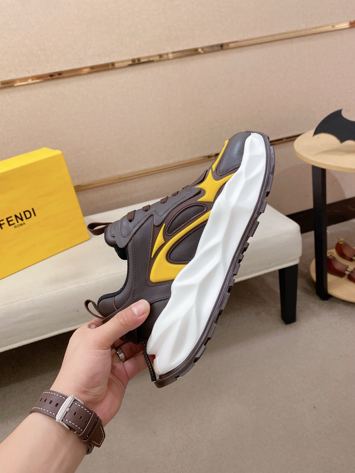 Fendi Flow Chunky Sneakers Brown/Yellow
