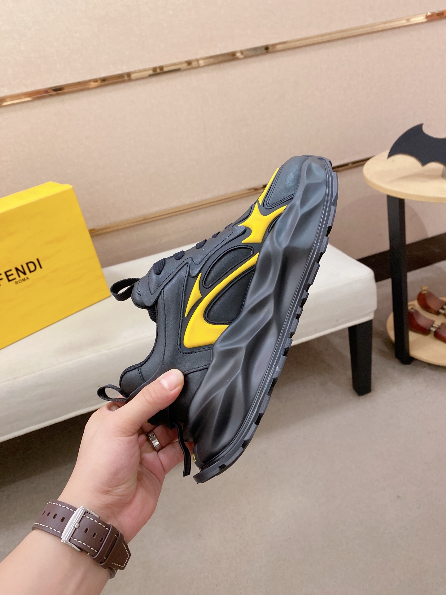 Fendi Flow Chunky Sneakers Black/Yellow
