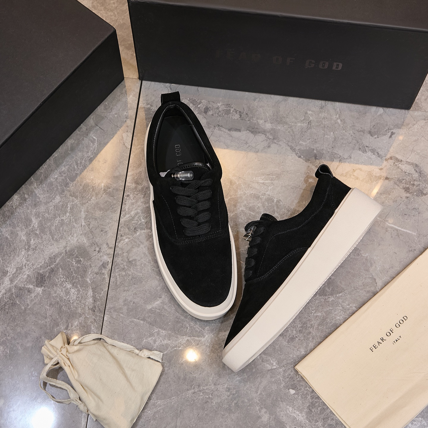 Fear of God FOG 101 Suede Skate Sneakers Black