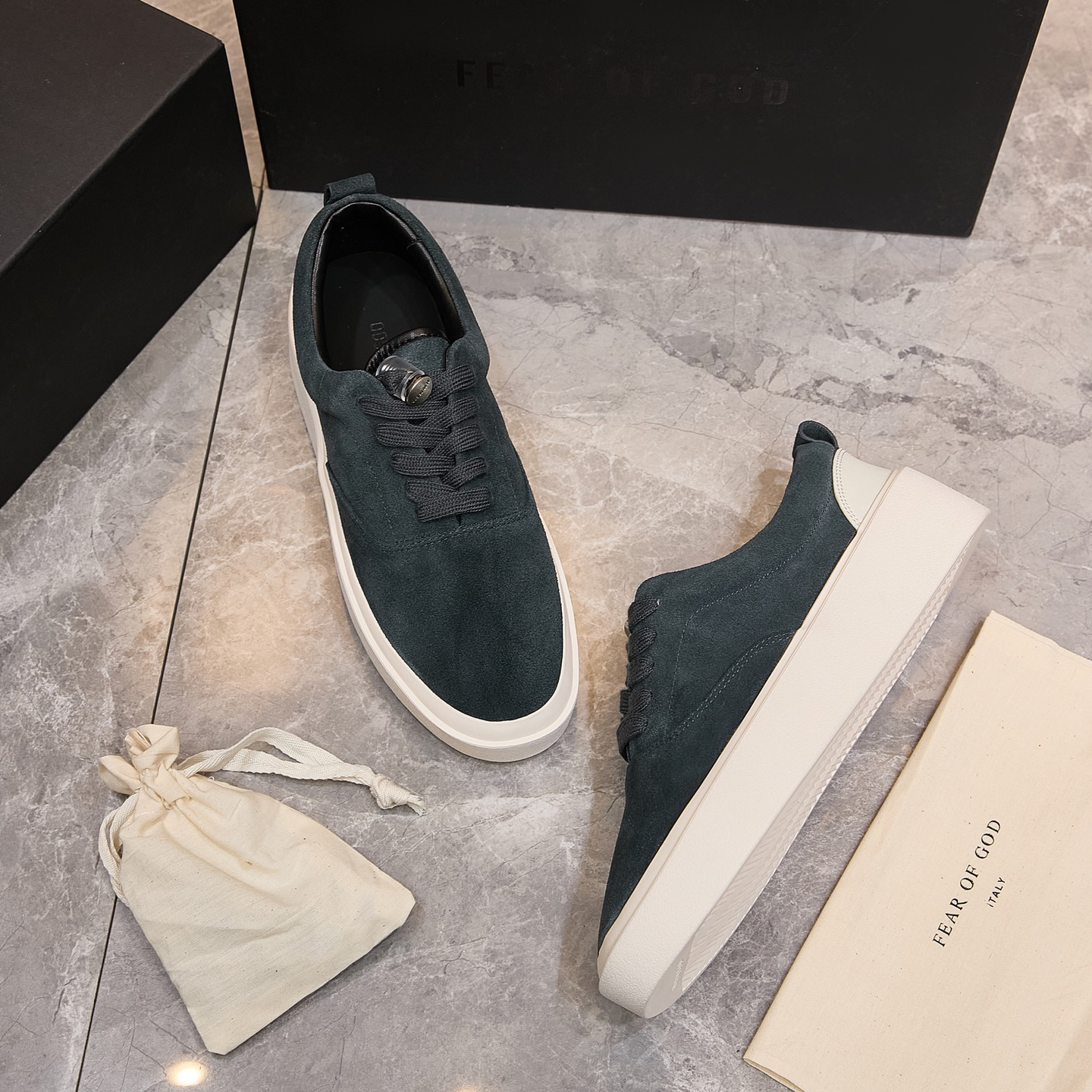 Fear of God FOG 101 Suede Skate Sneakers Dark Green