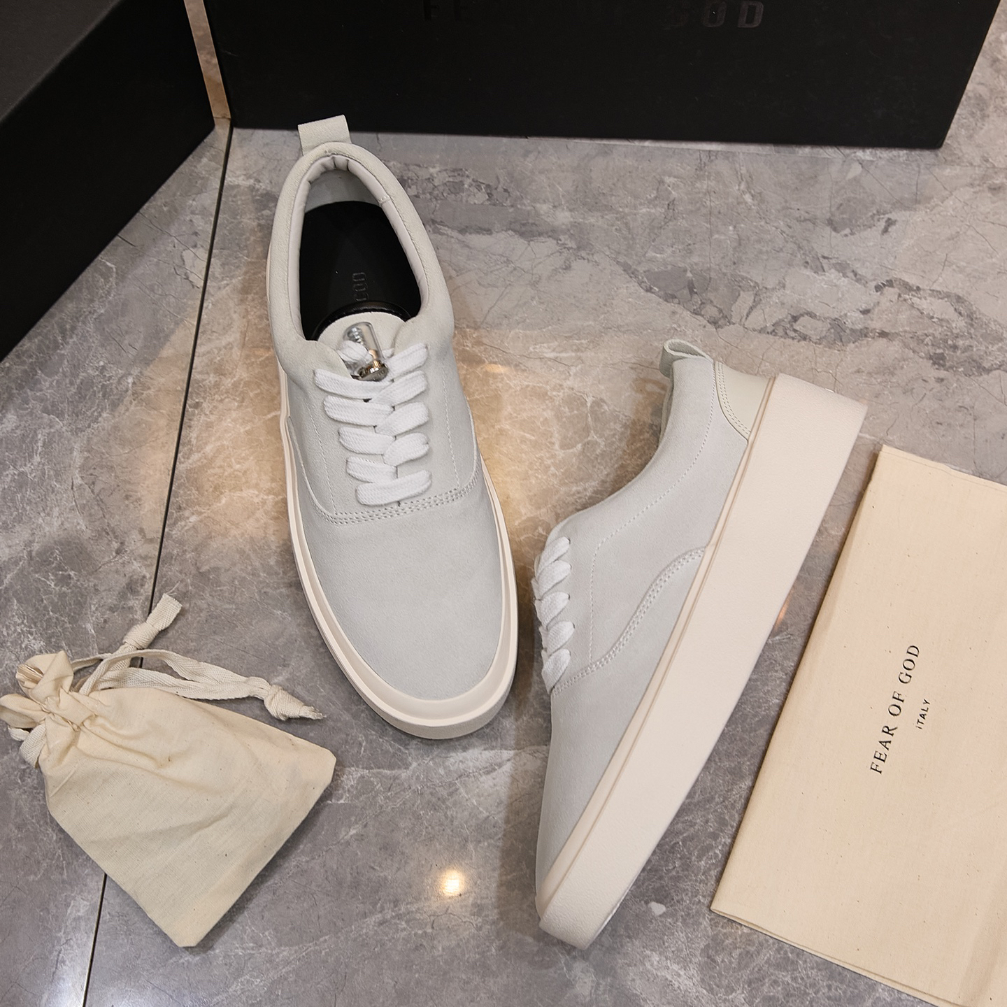 Fear of God FOG 101 Suede Skate Shoes Light Grey