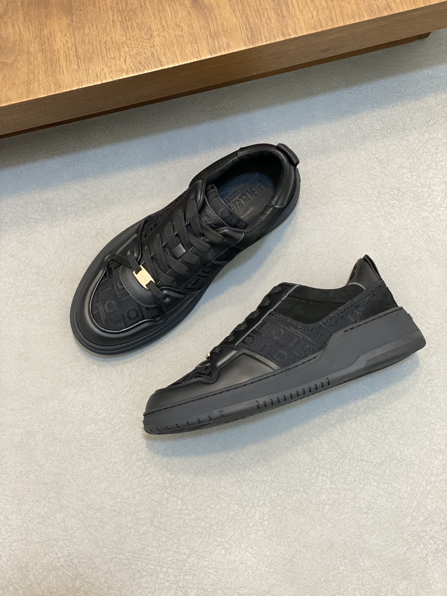 Ferragamo Napa Leather Sneakers Black