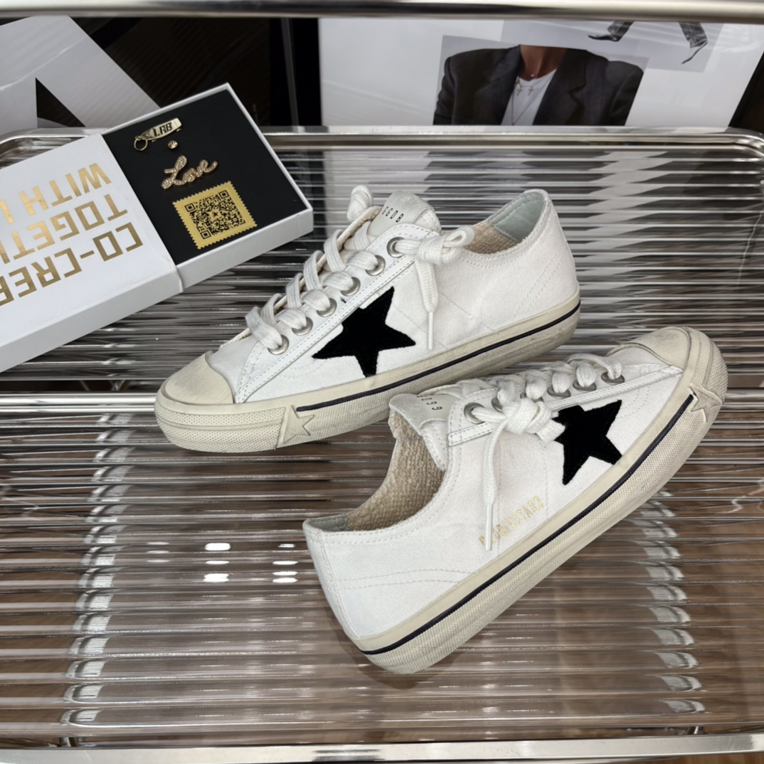 Golden Goose VSTAR2 Canvas Sneakers White/Black Star