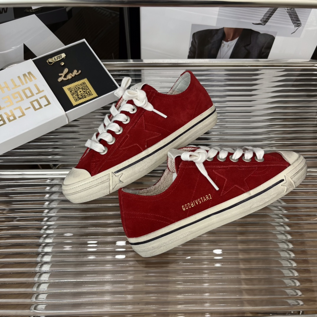 Golden Goose VSTAR2 Canvas Sneakers Velvet Red