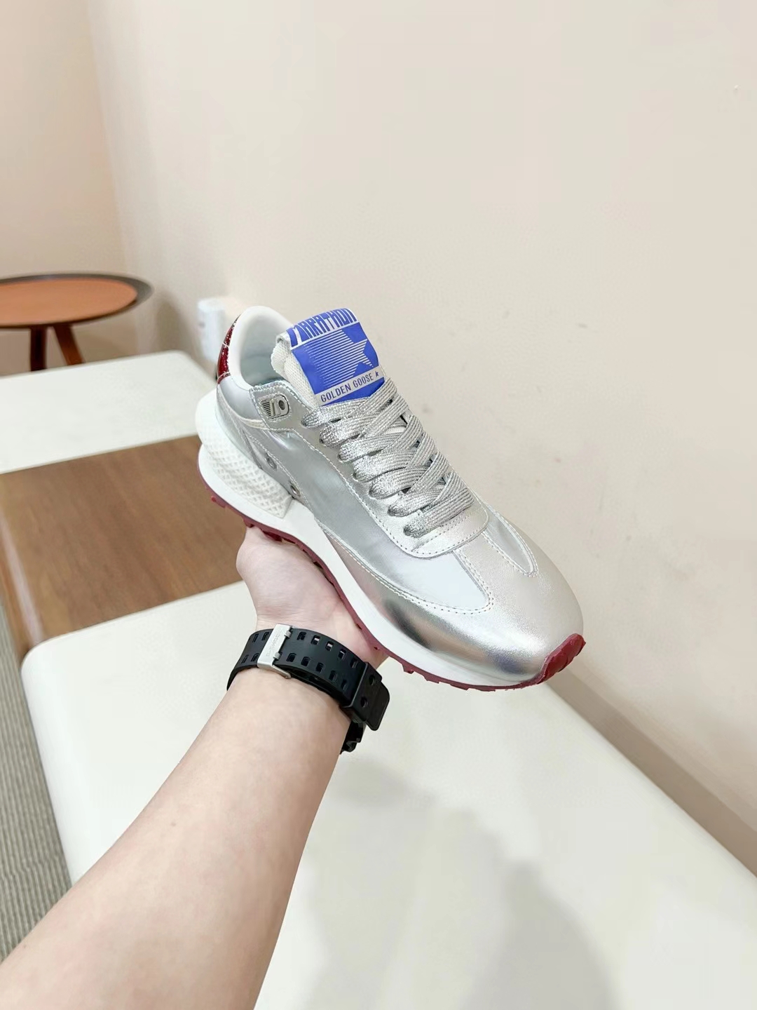 Golden Goose Marathon Sneakers Silver