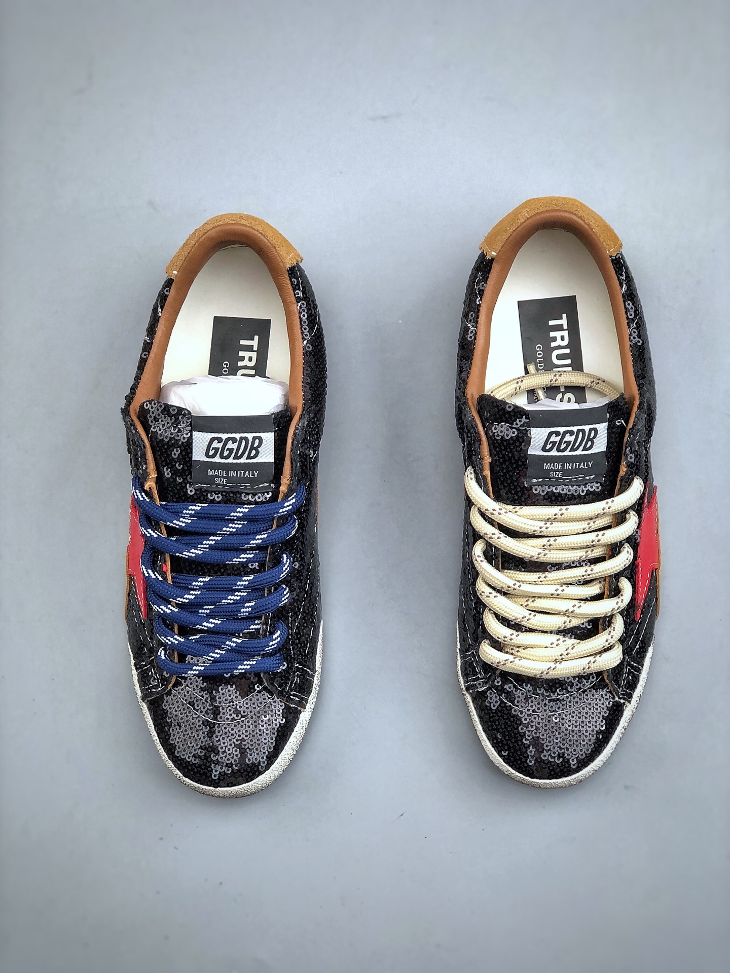 Golden Goose True Star Sequin Sneakers Black/Red