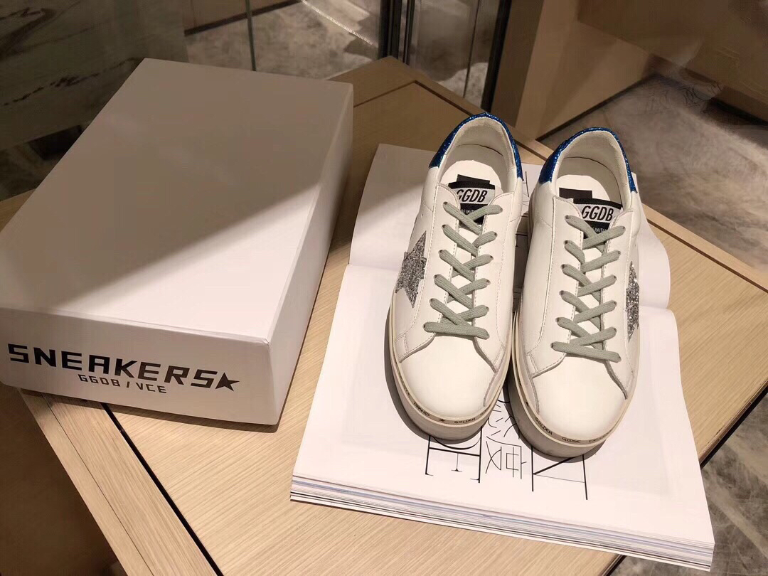 Golden Goose Hi Star Platform Sneakers Blue/Silver