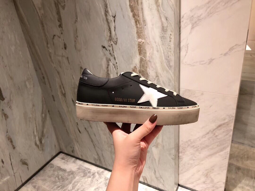 Golden Goose Hi Star Platform Sneakers Black/White