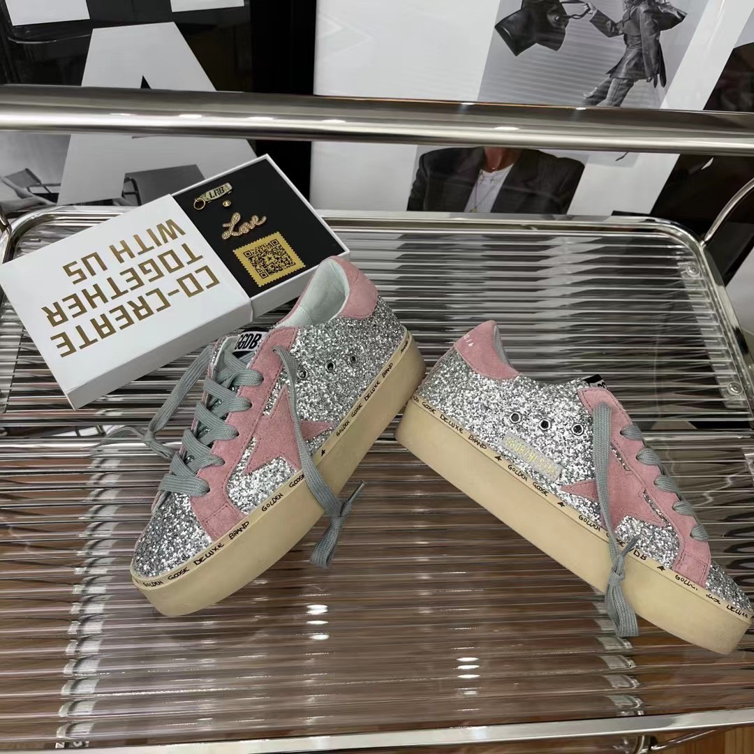 Golden Goose Hi Star Glitter Sneakers Pink