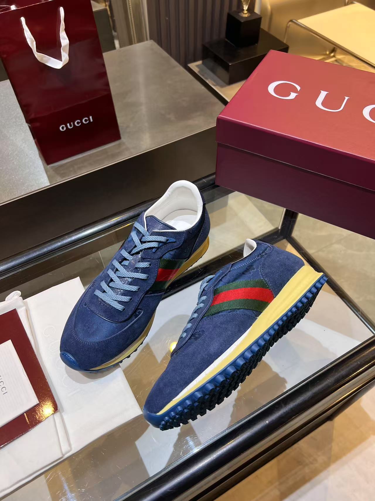 Gucci Re-Motion Platform Sneakers Navy