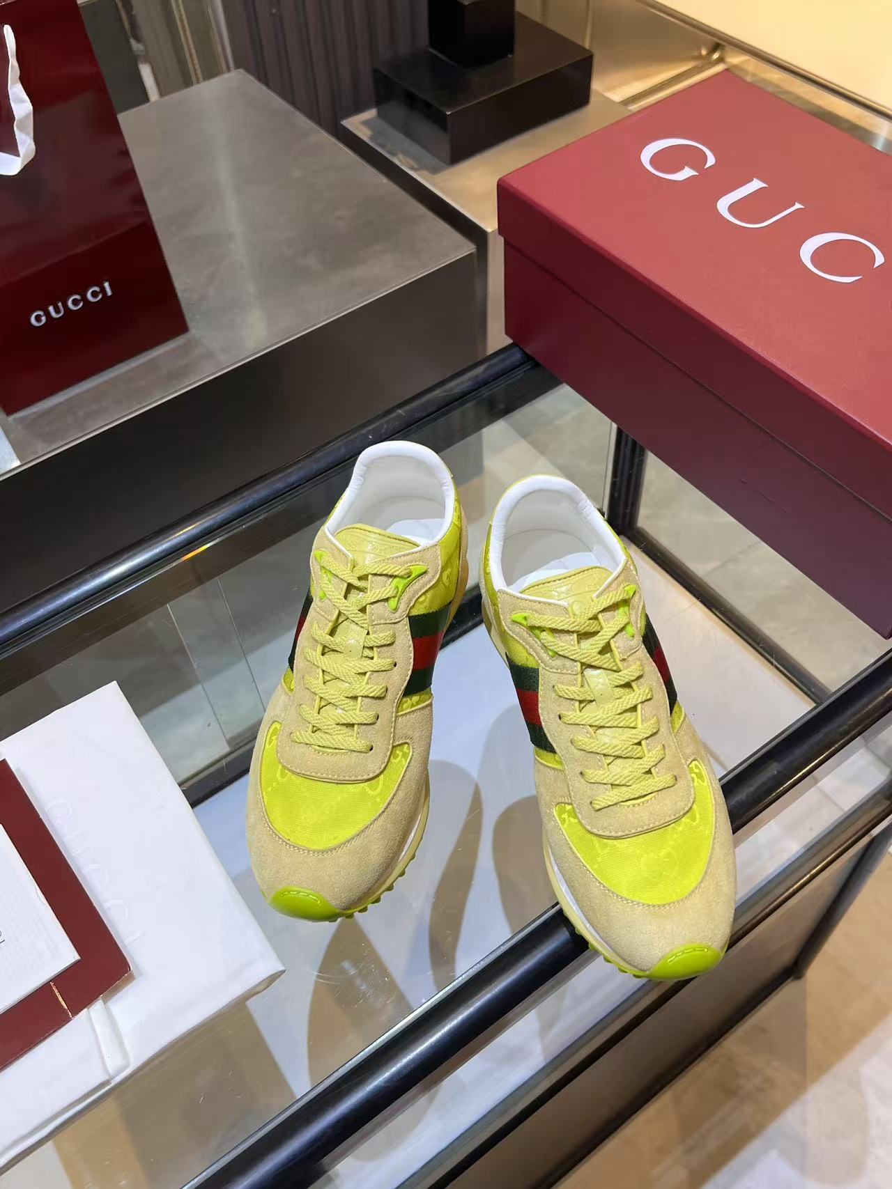 Gucci Re-Motion Platform Sneakers Lime