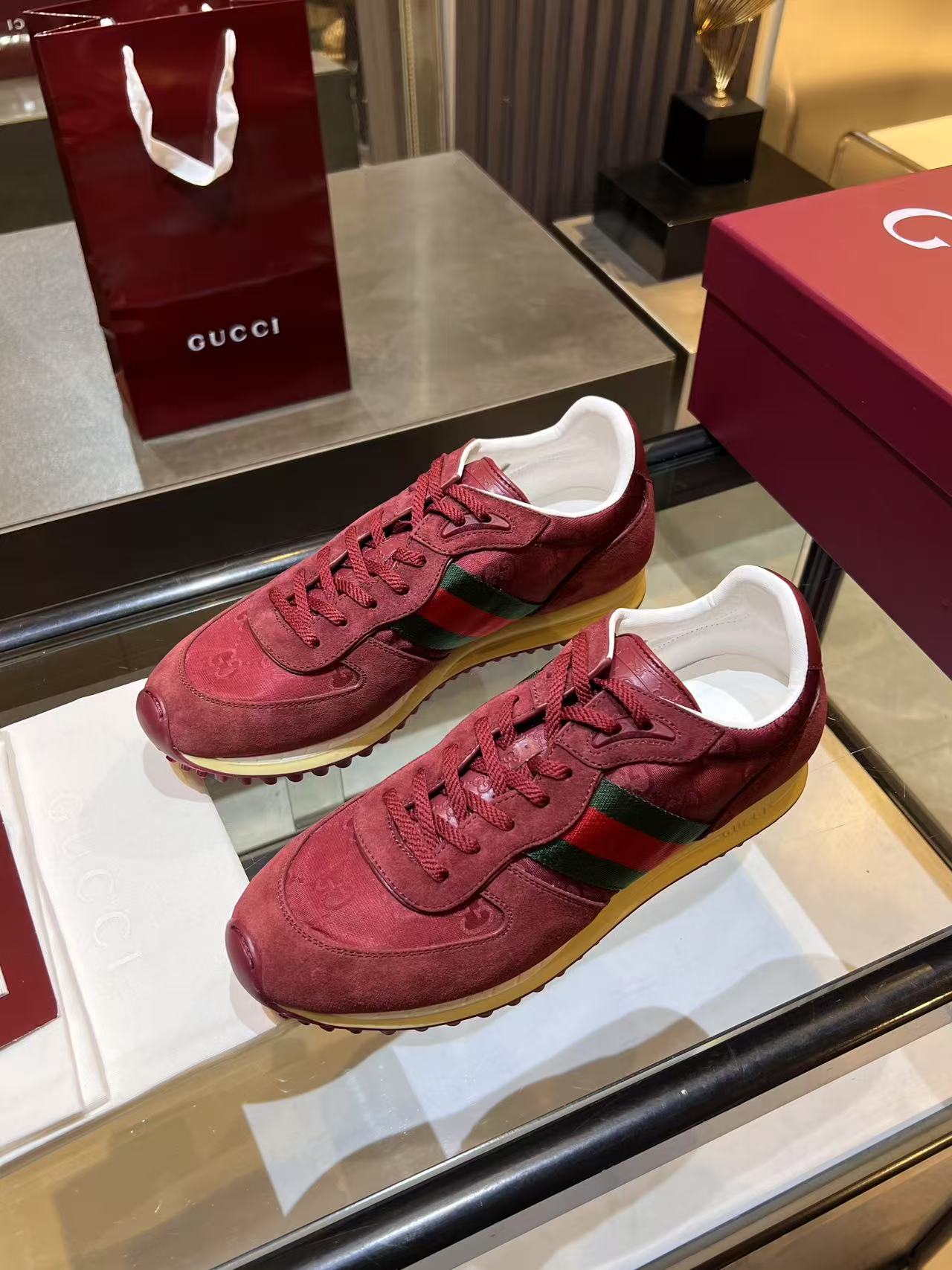 Gucci Re-Motion Platform Sneaker Burgundy