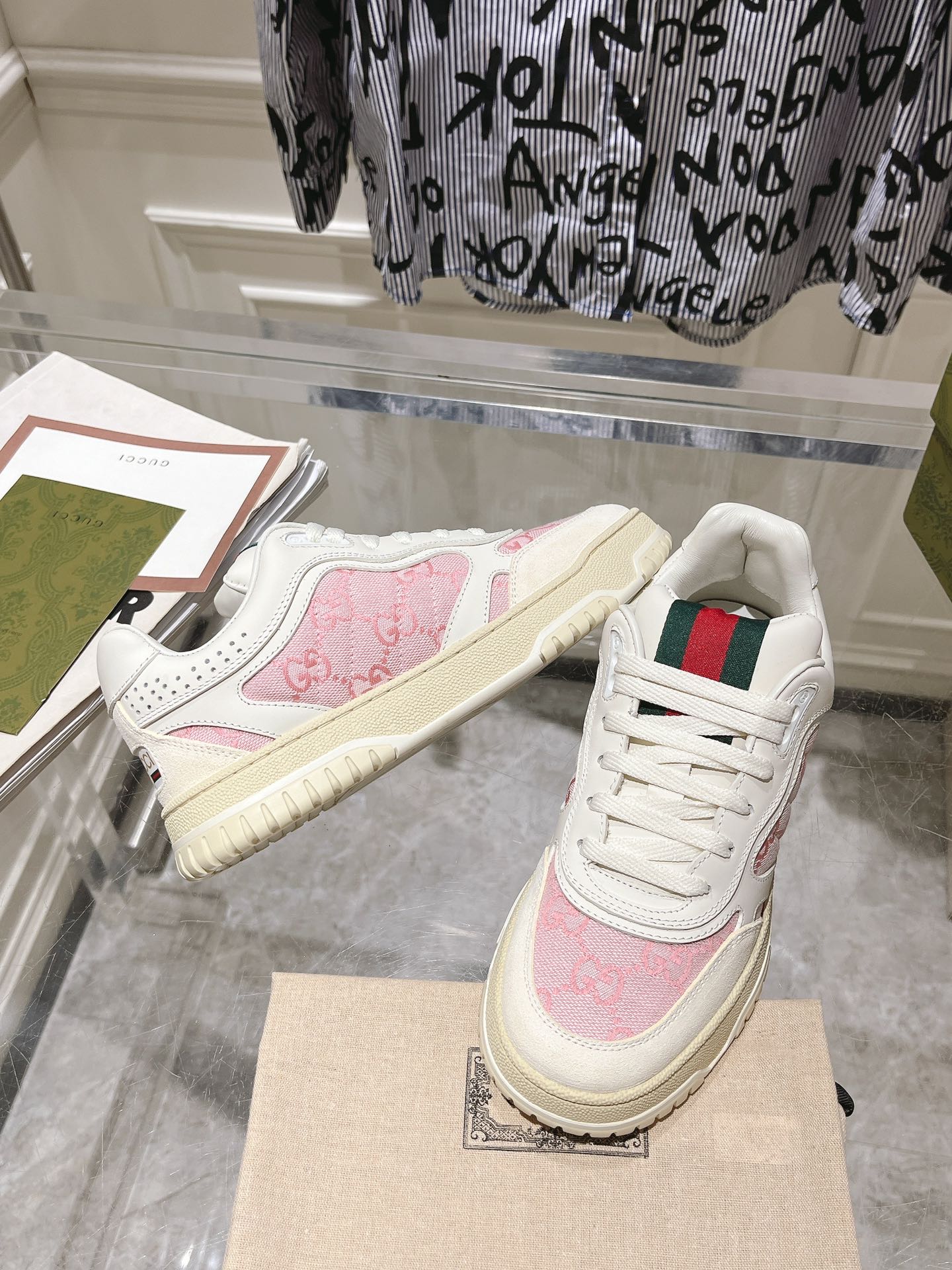 Gucci Vintage Distressed Sneaker Pink