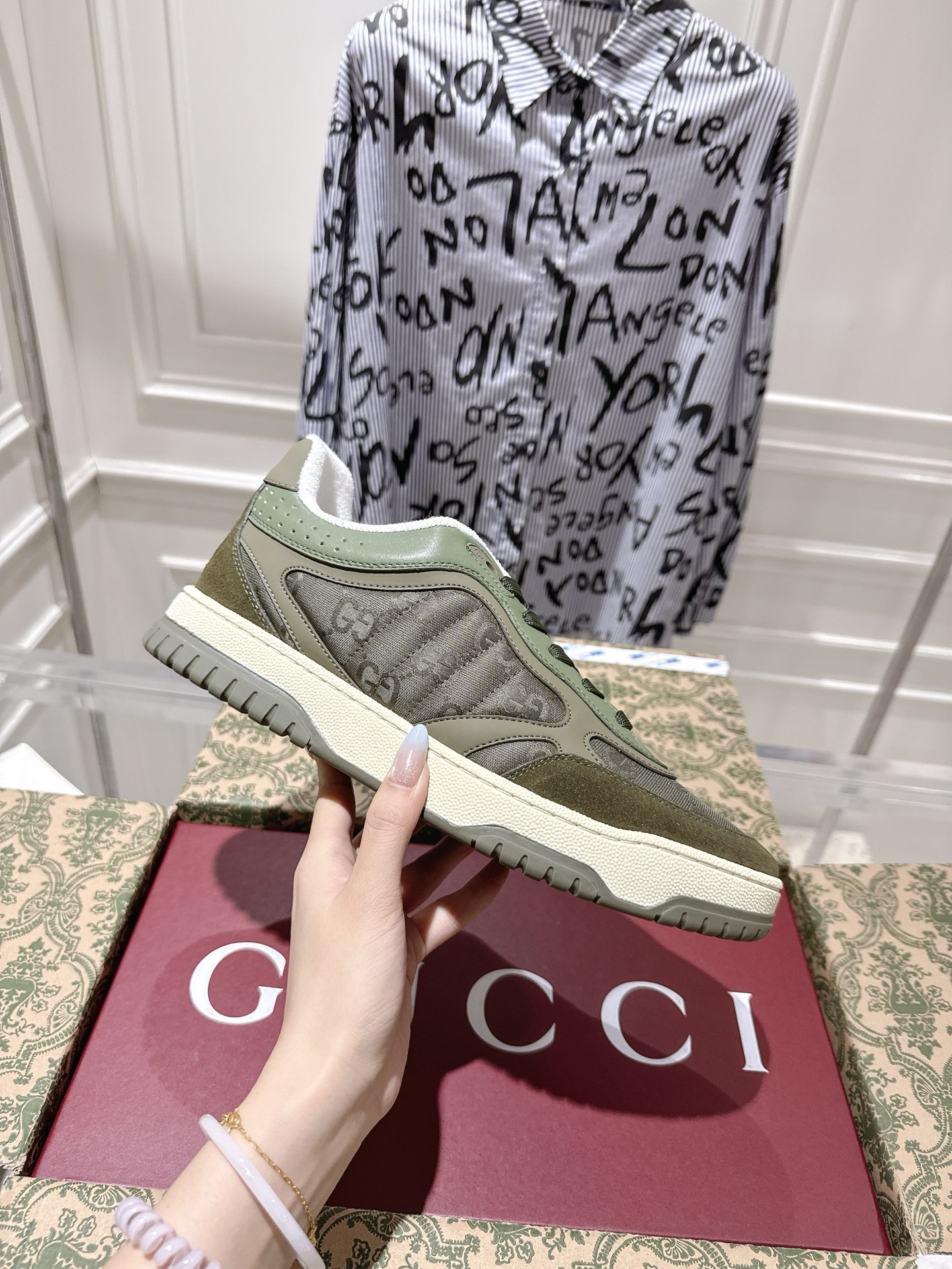 Gucci Vintage GG Low-Top Sneakers Green