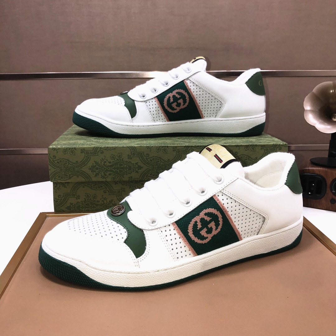 Gucci GG Low-Top Sneakers White Green