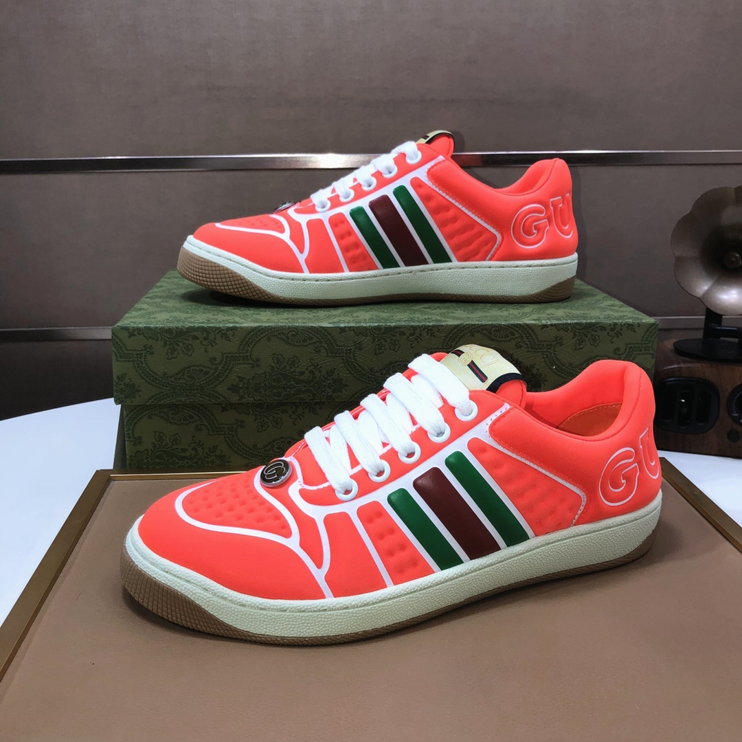 Gucci Low-Top Tennis Sneakers Orange