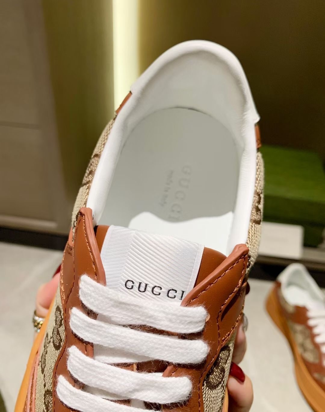 Gucci GG Canvas Low-Top Sneakers Brown