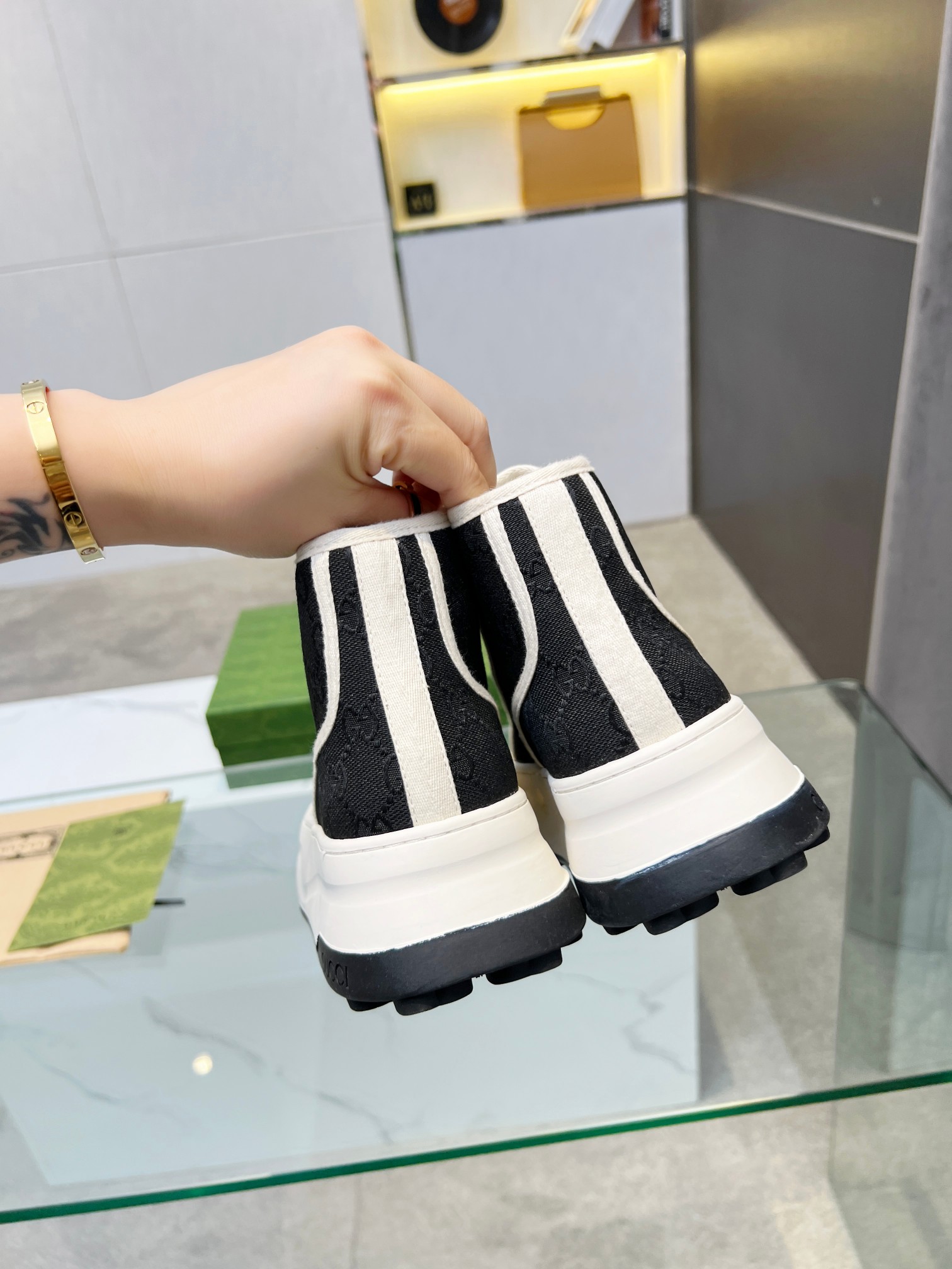Gucci GG Platform High-Top Sneakers Black