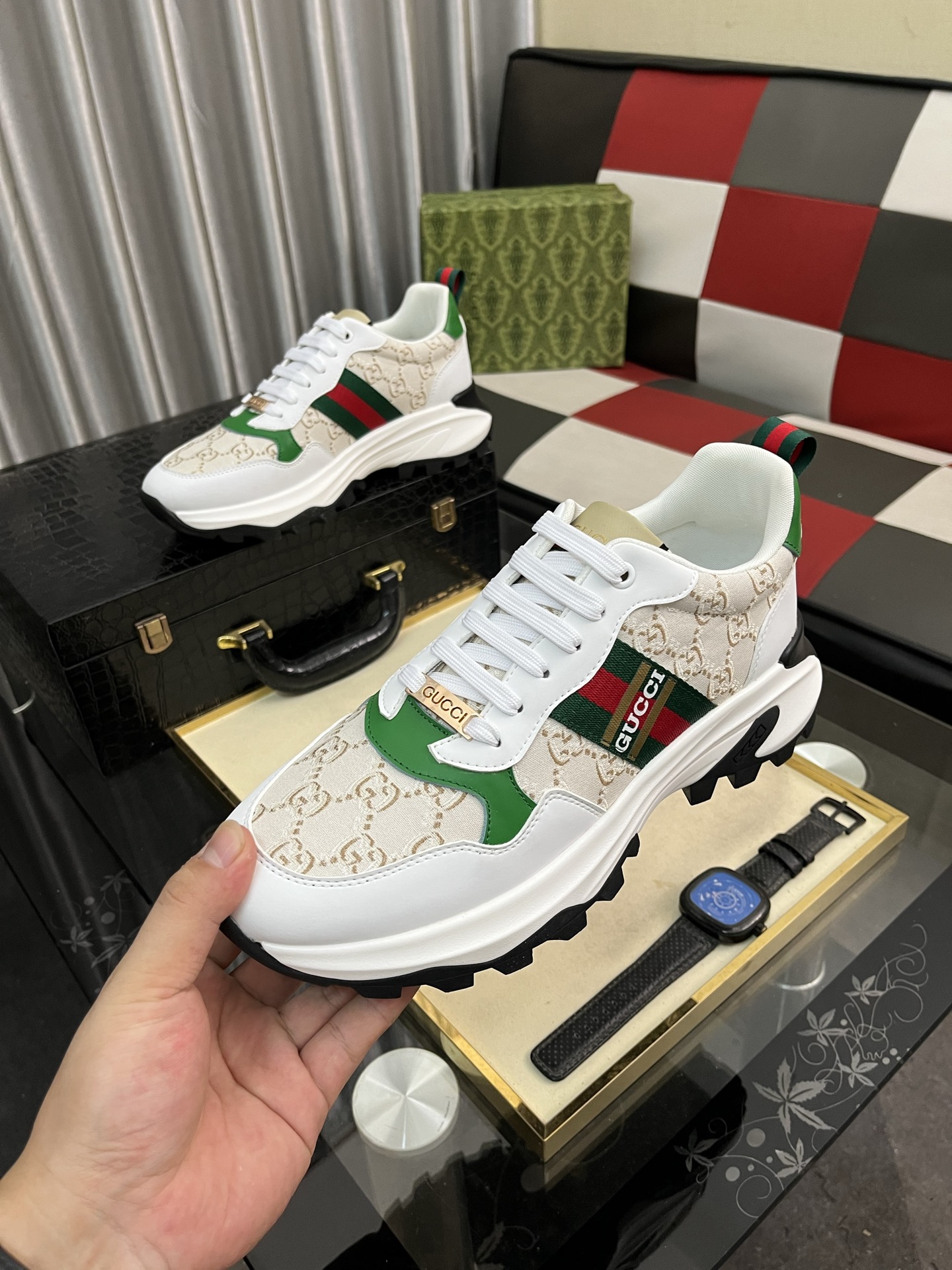 Gucci GG Web Chunky Sneakers Multicolor