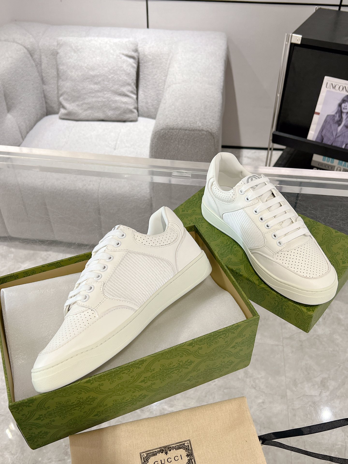 Gucci GG Panel Low-Top Sneakers White