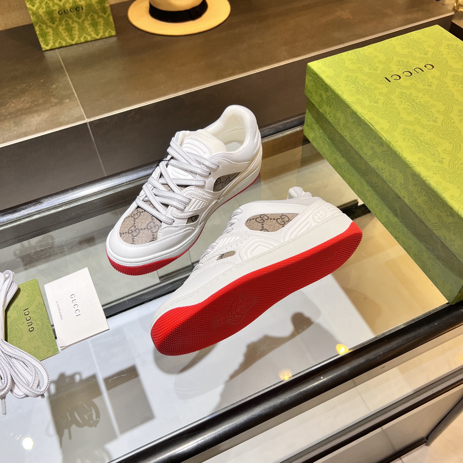 Gucci GG Low-Top Sneakers White/Red