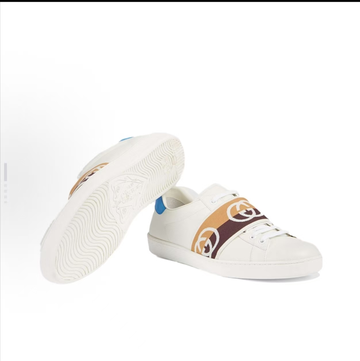 Gucci Ace Embroidered Low-Top Sneakers Blue