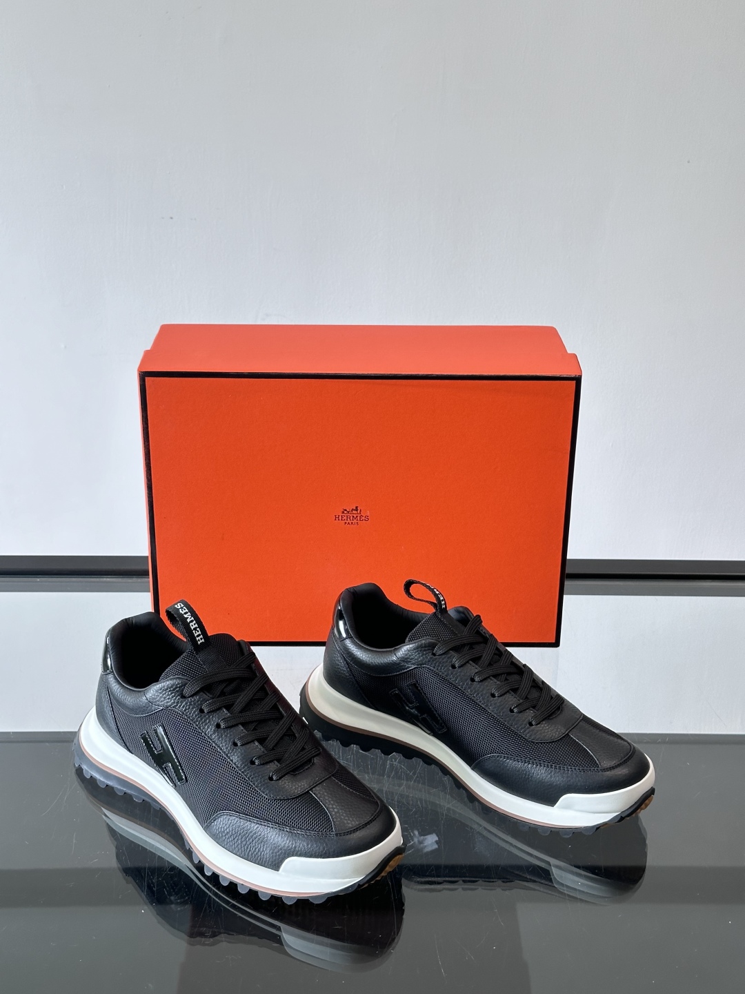 Hermes Hugo Platform Sneakers Black