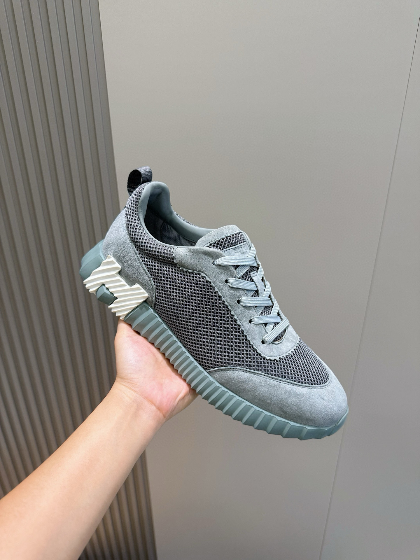 Hermes Bouncing Mesh Sneakers Gray