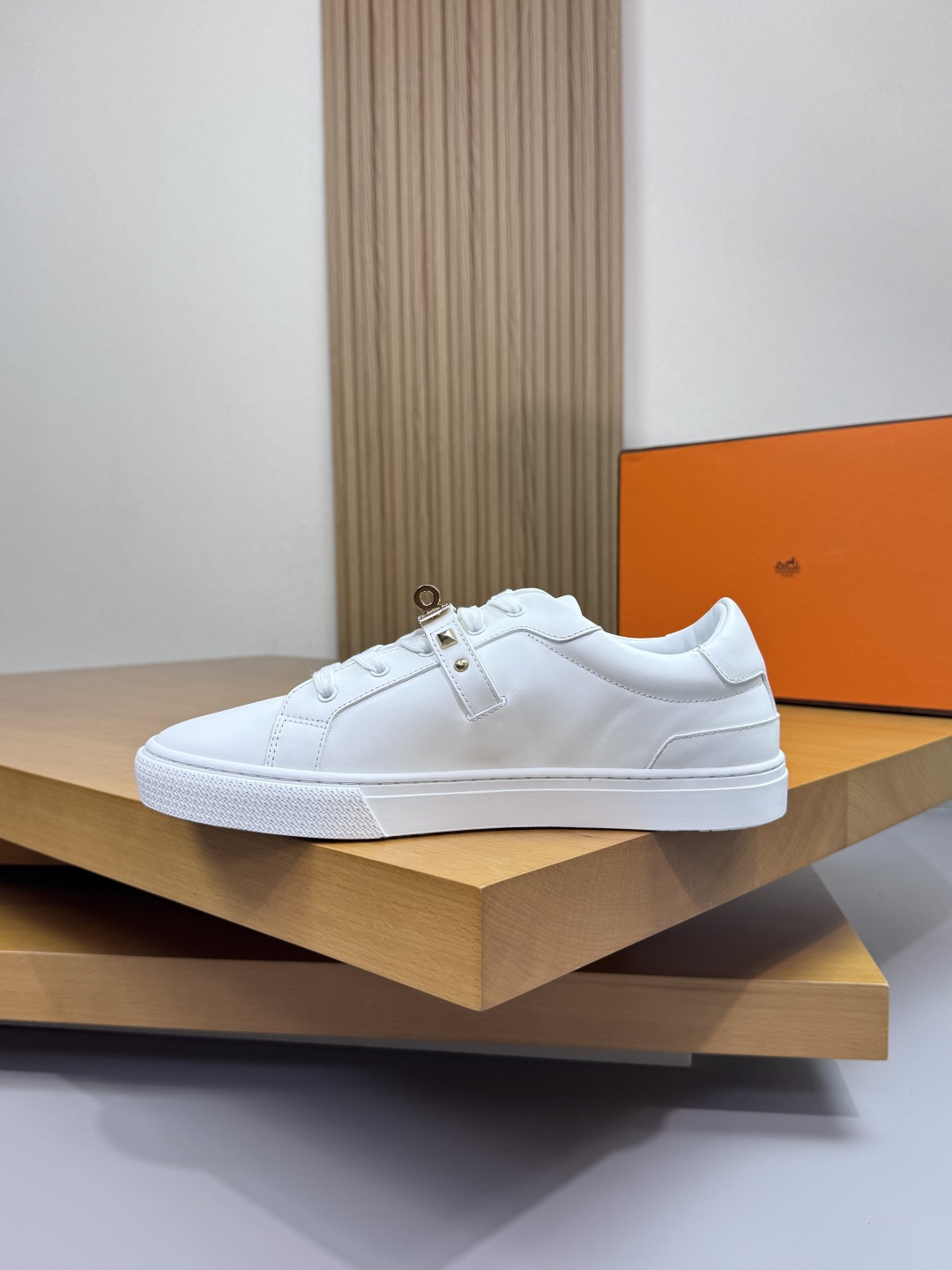 Hermes Leather Casual Sneakers White
