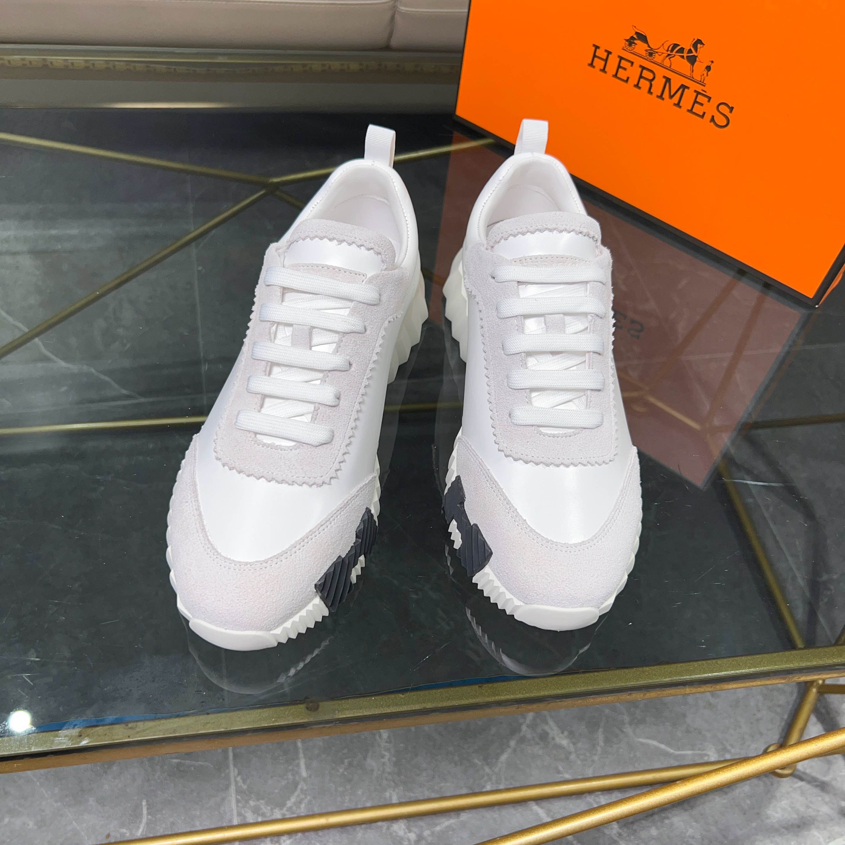 Hermes H Logo Chunky Sneakers White