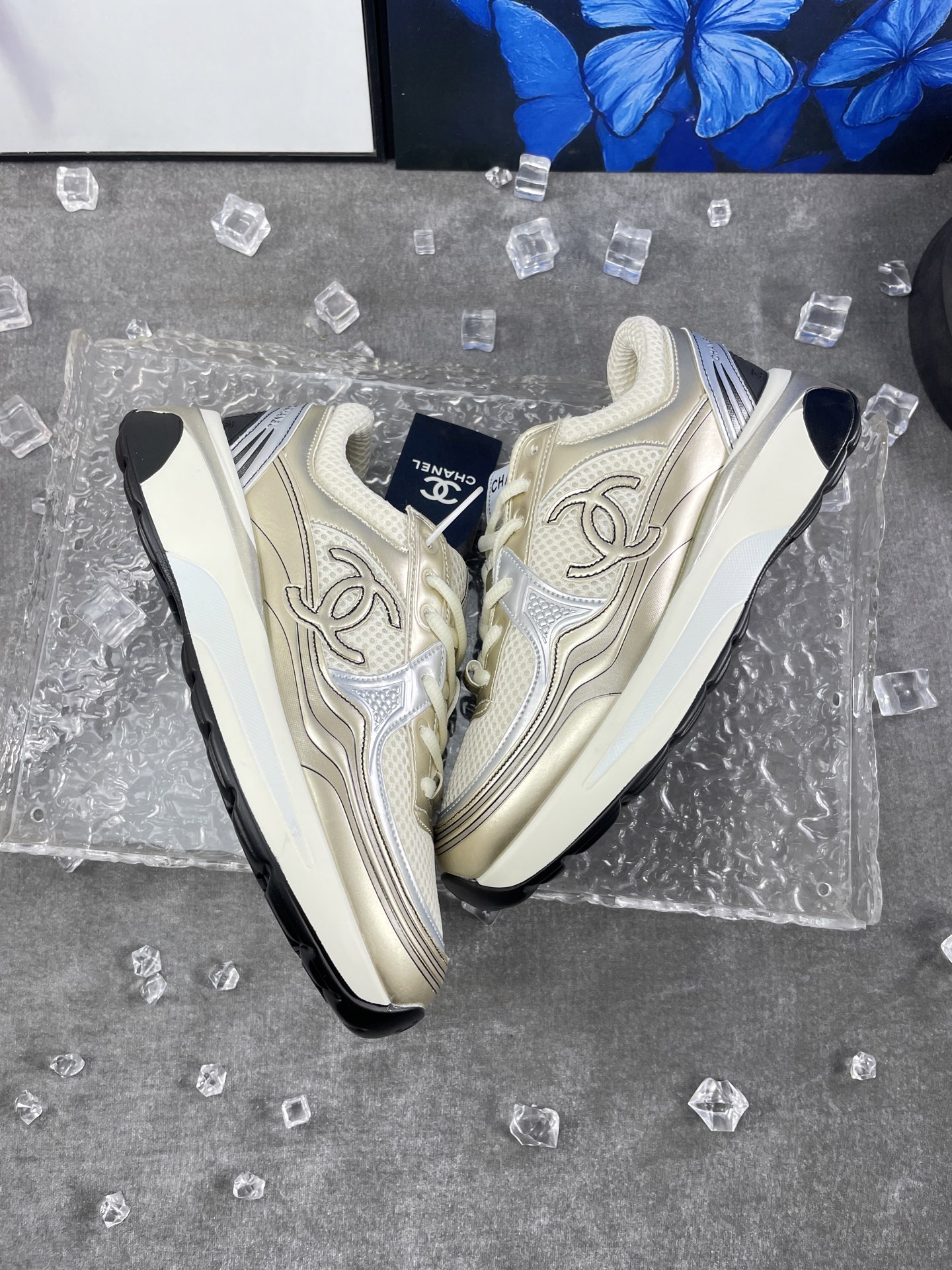 Chanel Mesh Runner Sneakers Beige