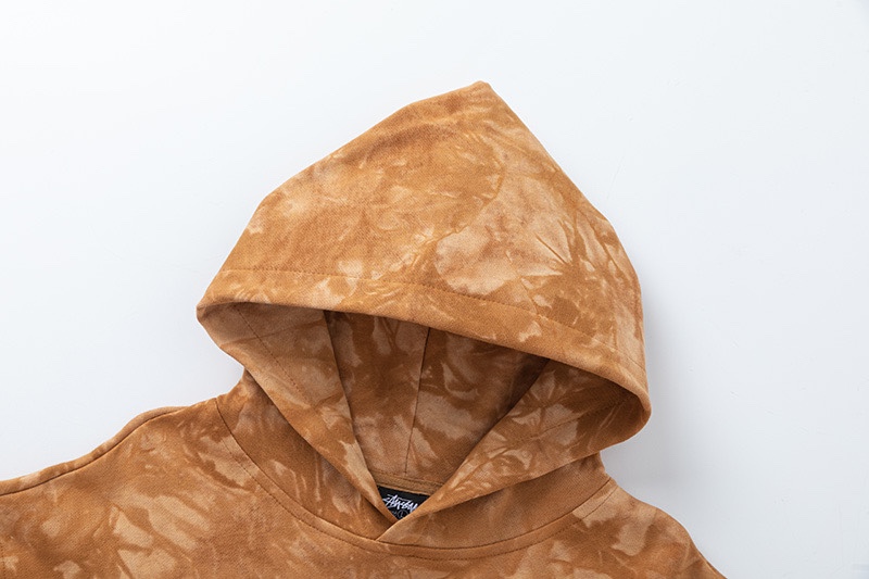 Stussy Tie-Dye Logo Pullover Hoodie Brown