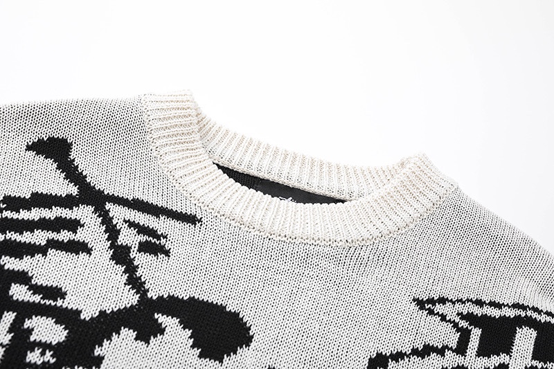 Stussy Logo Jacquard Knit Sweater White