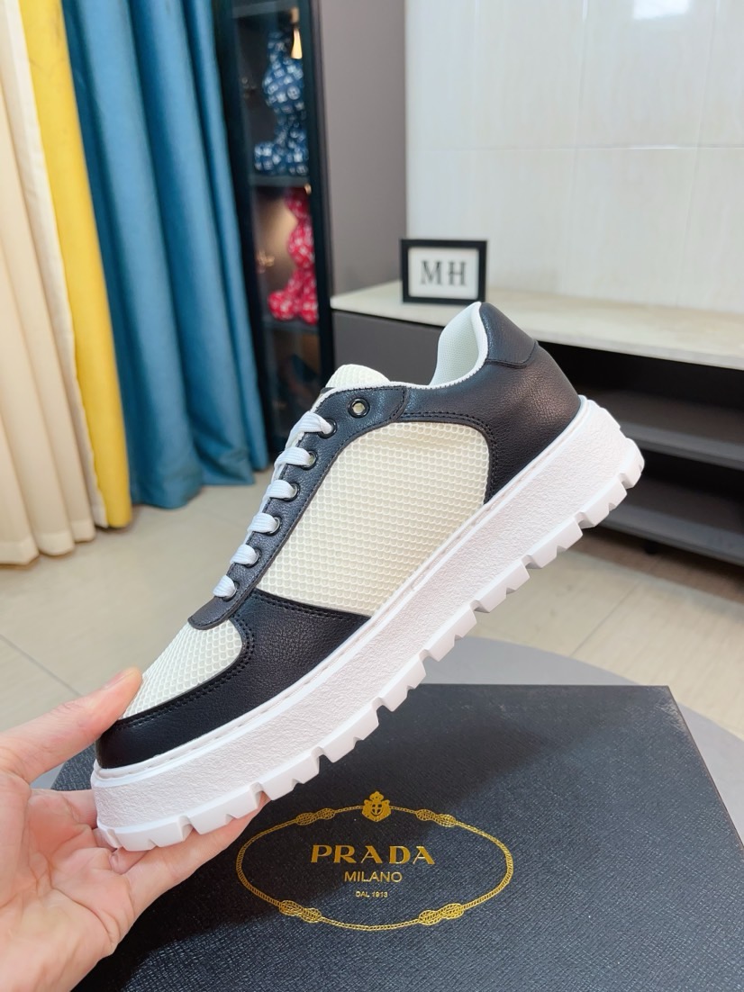 Prada Triangle Logo Lug Sole Sneakers Black