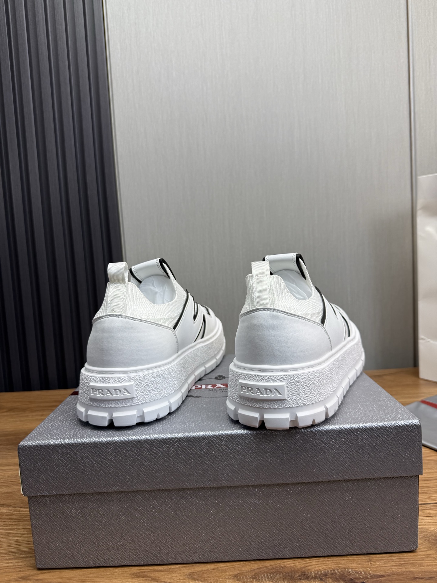Prada Milano Slip-On Sneakers White