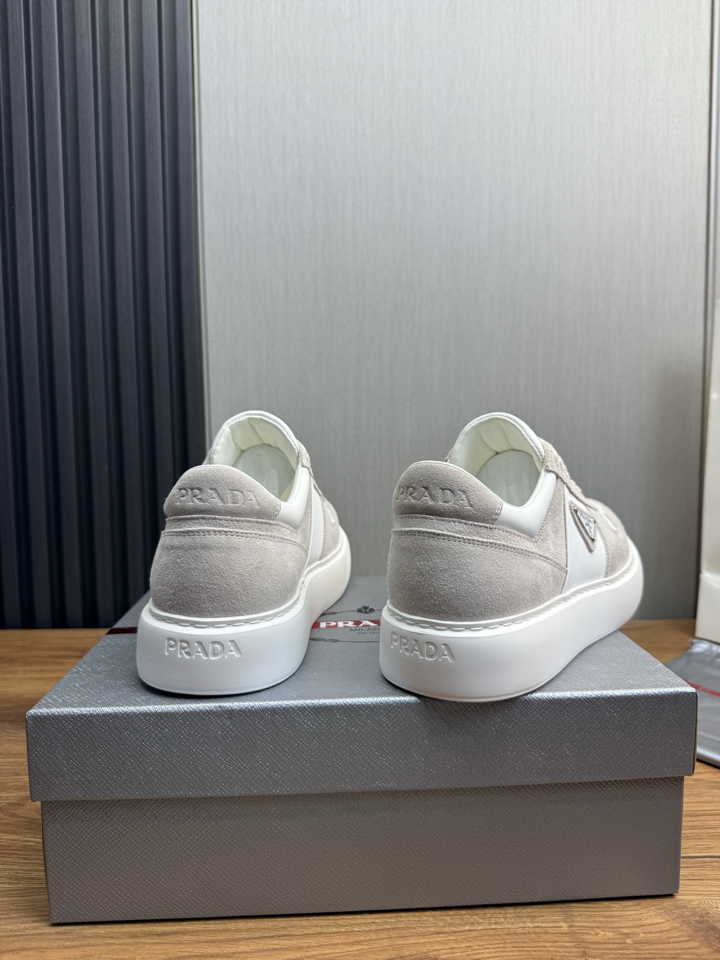Prada Suede Leather Sneakers White/Beige
