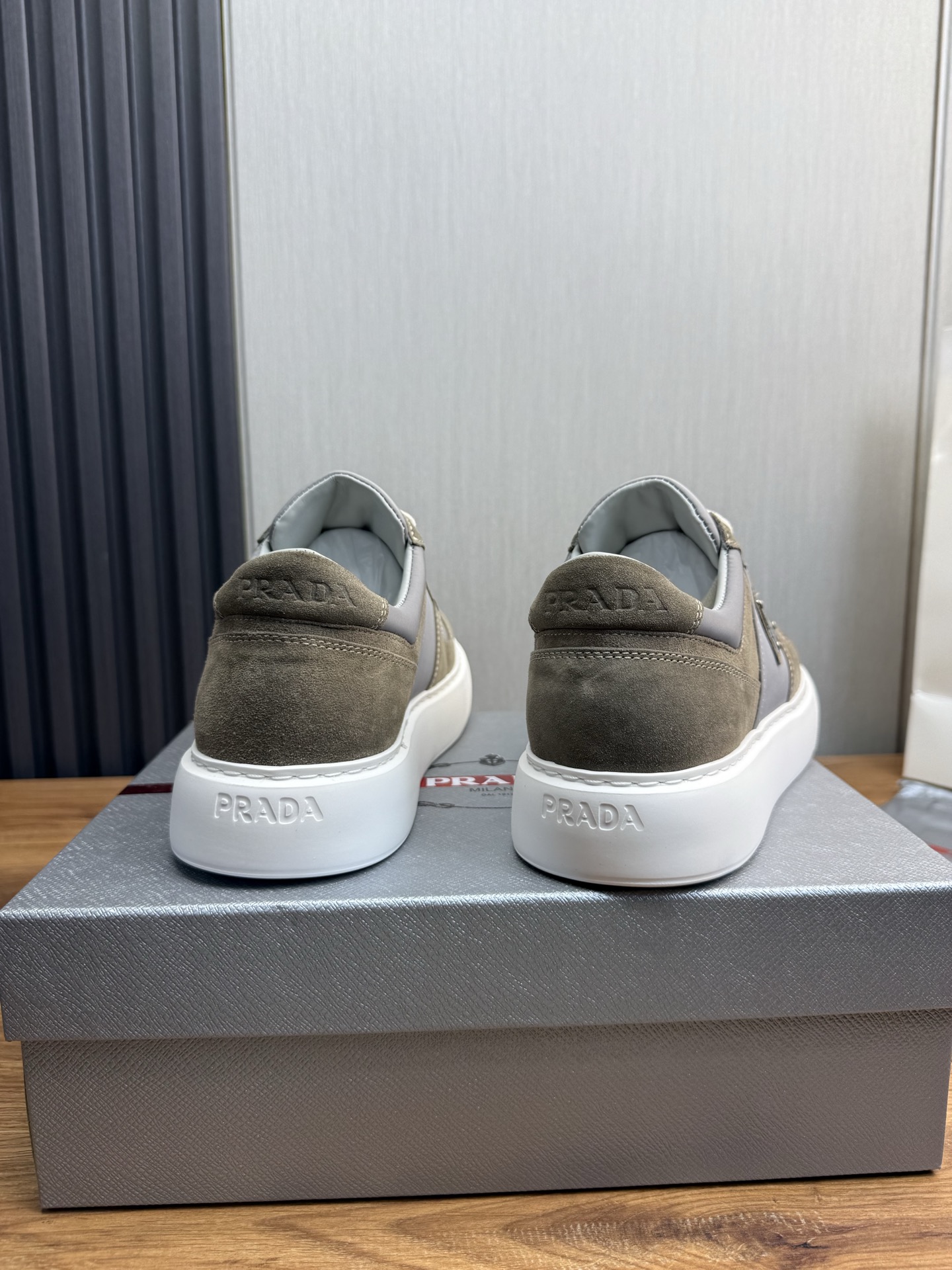 Prada Milano Suede Sneaker Gray