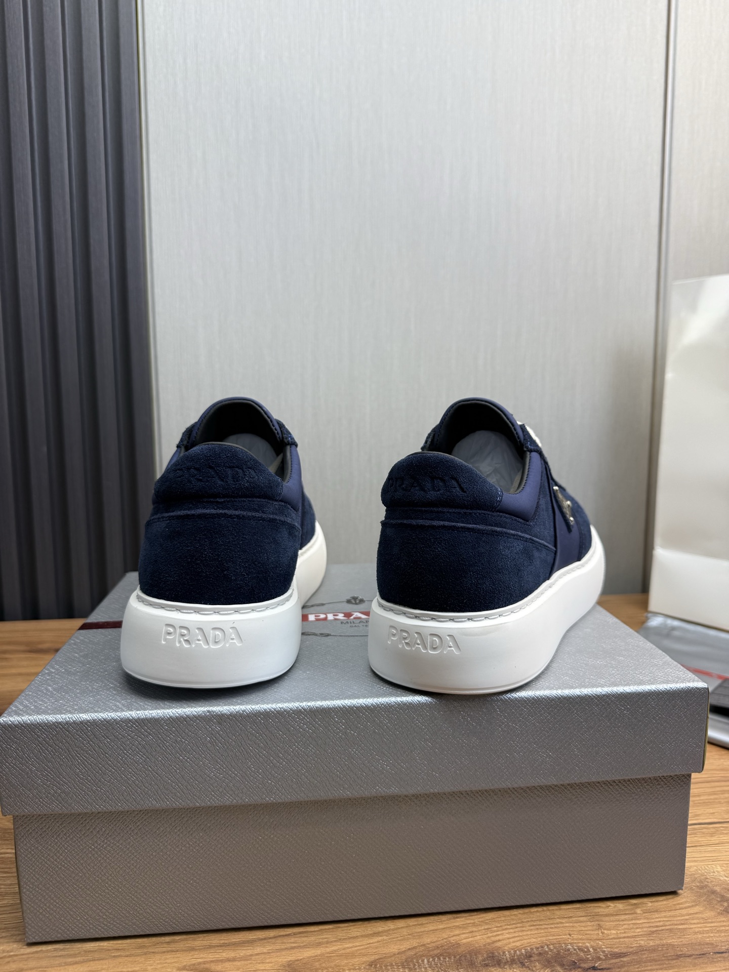 Prada Triangle Logo Sneakers Navy