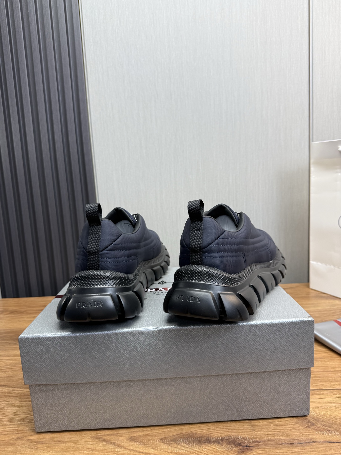 Prada Milano Nylon Sneakers Navy