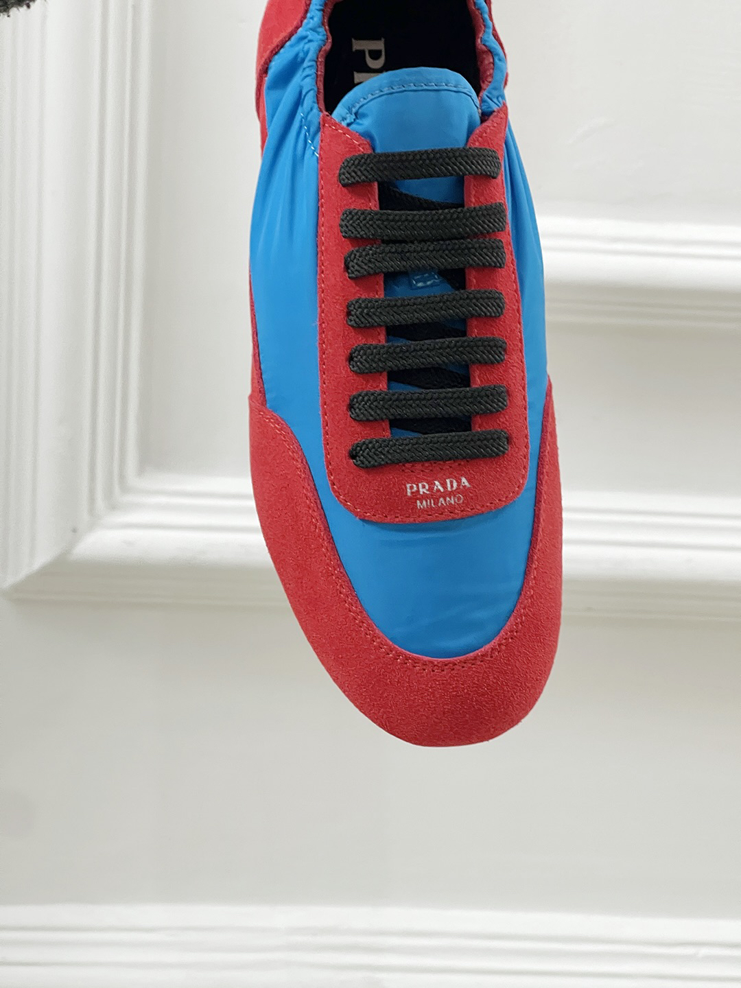 Prada Collapse Re-Nylon Sneakers Blue/Red