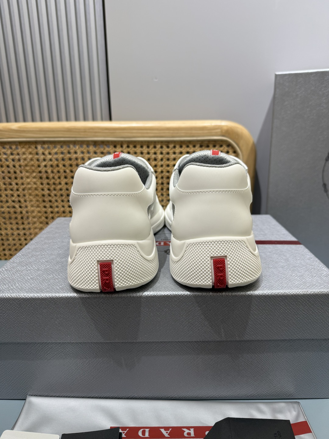 Prada Americas Cup Lace-Up Sneakers White