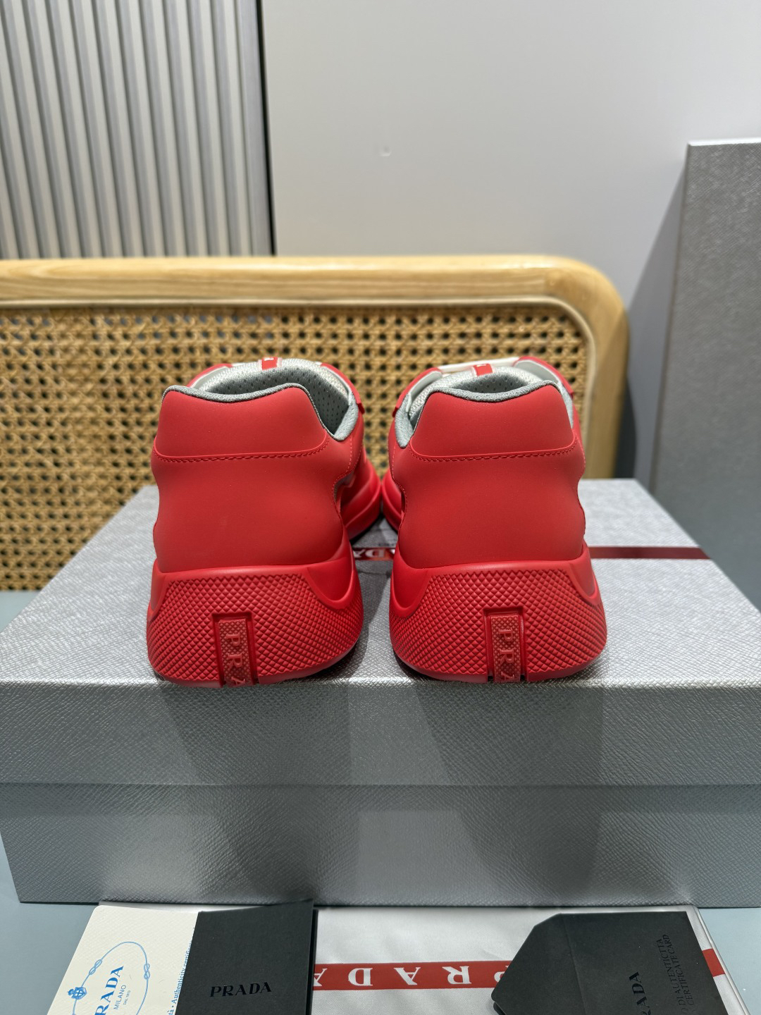 Prada Americas Cup Sneakers Red