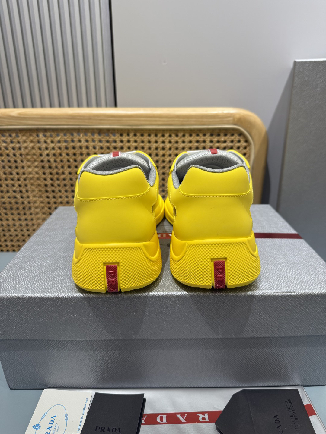 Prada Americas Cup Sneakers Lemon Yellow