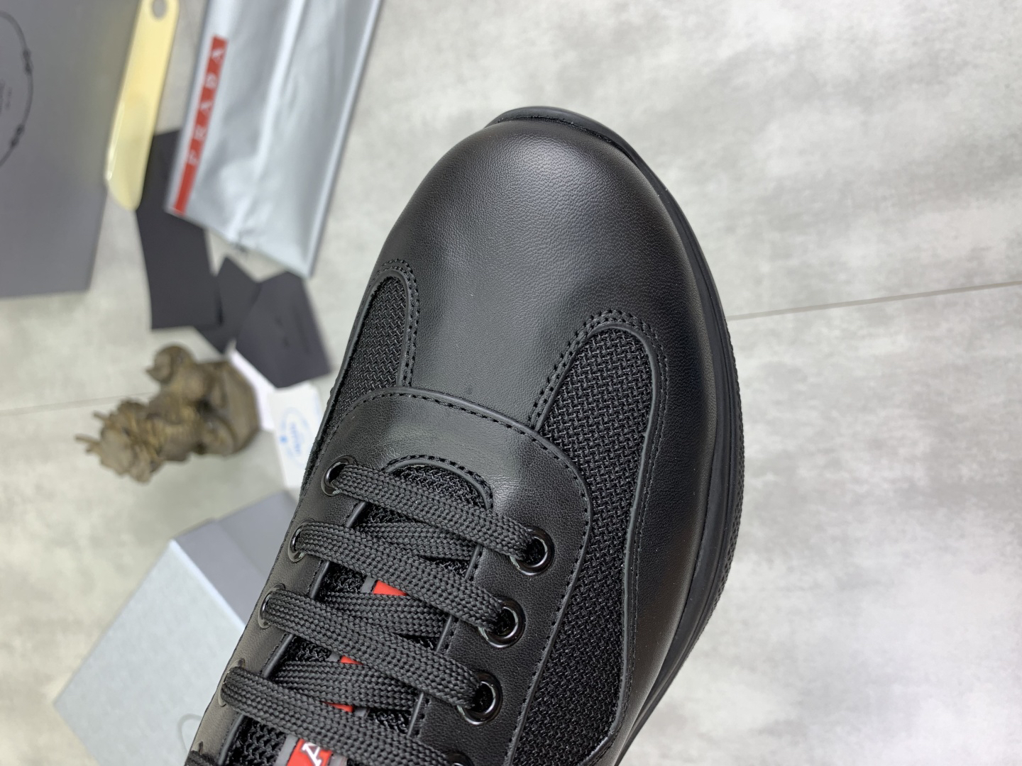 Prada Leather Mesh Sneakers Black